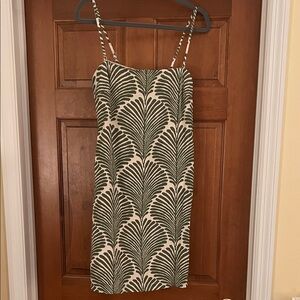 Abercrombie & Fitch Green Leaf-Print Spaghetti Strap Mini Skort